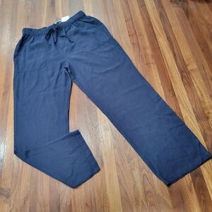 Active USA Pull On Pant Straight Leg Drawstring Waist 100% Tencel Size Large